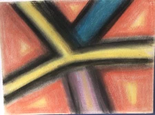 Abstract Painting      Crossroads  Pastels by George   FREE SHIPPING!!!!!!!!!!!!