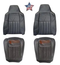 2004 Ford F250 F350 Harley Davidson Full Front OEM Leather Seat Cover BLACK