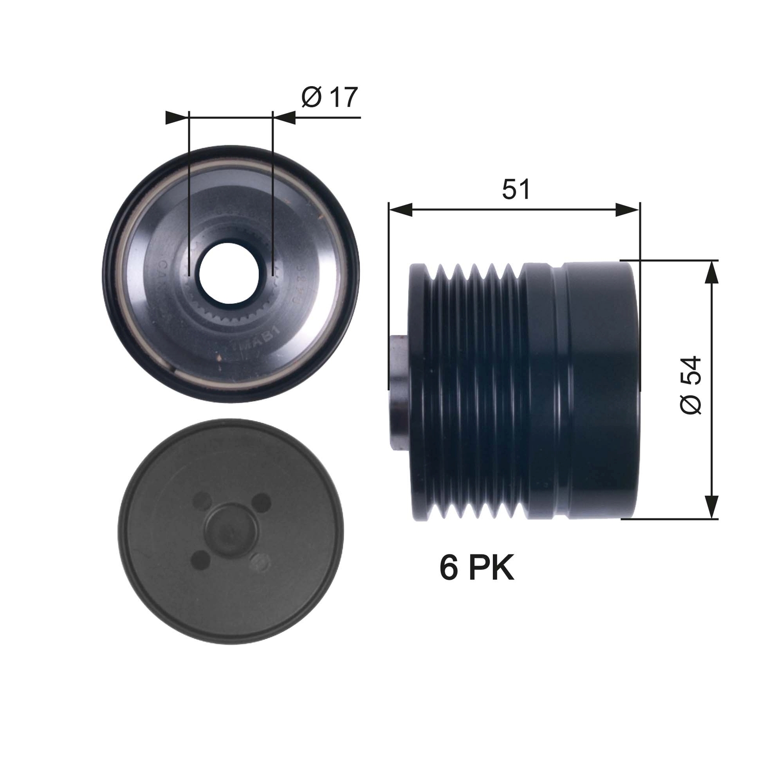GATES OAP7118 Alternator Freewheel Clutch for ALFA ROMEO,FIAT