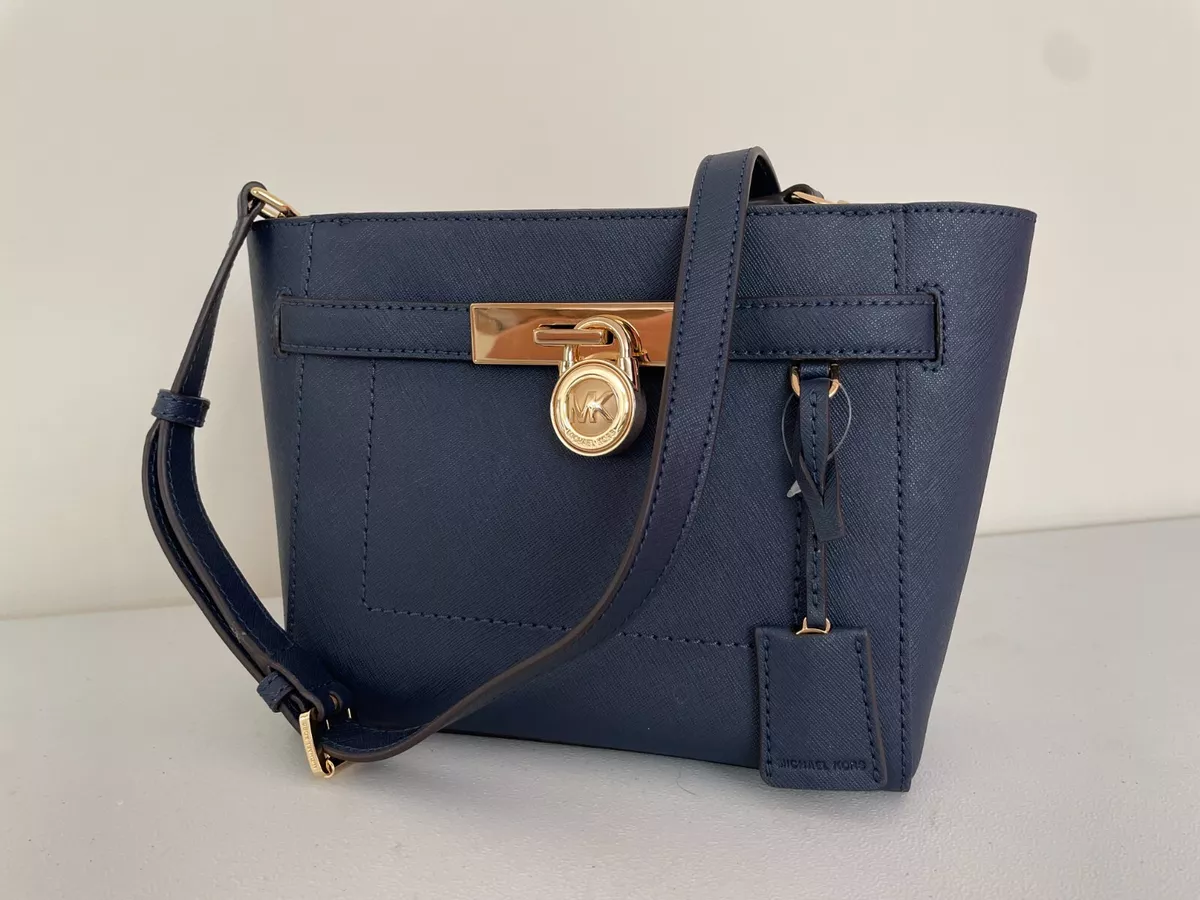 Michael Kors Crossbody Handbag Hamilton Traveler Medium Messenger Navy Brand New