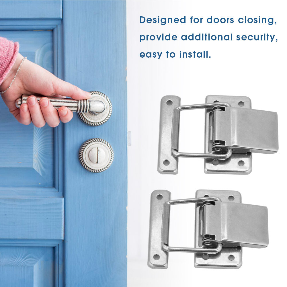 2Pcs Stainless-Steel Hardware Cabinet Case Spring Loaded Latch Catch ...