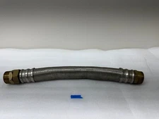 2" x 24" Stainless Steel Braided Hose with Brass Fittings