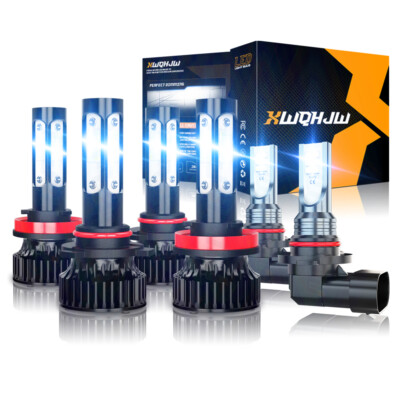 For Ford F150 2015-2019 6pc LED Headlight High Low Beam+Fog Light Bulbs Combo V4