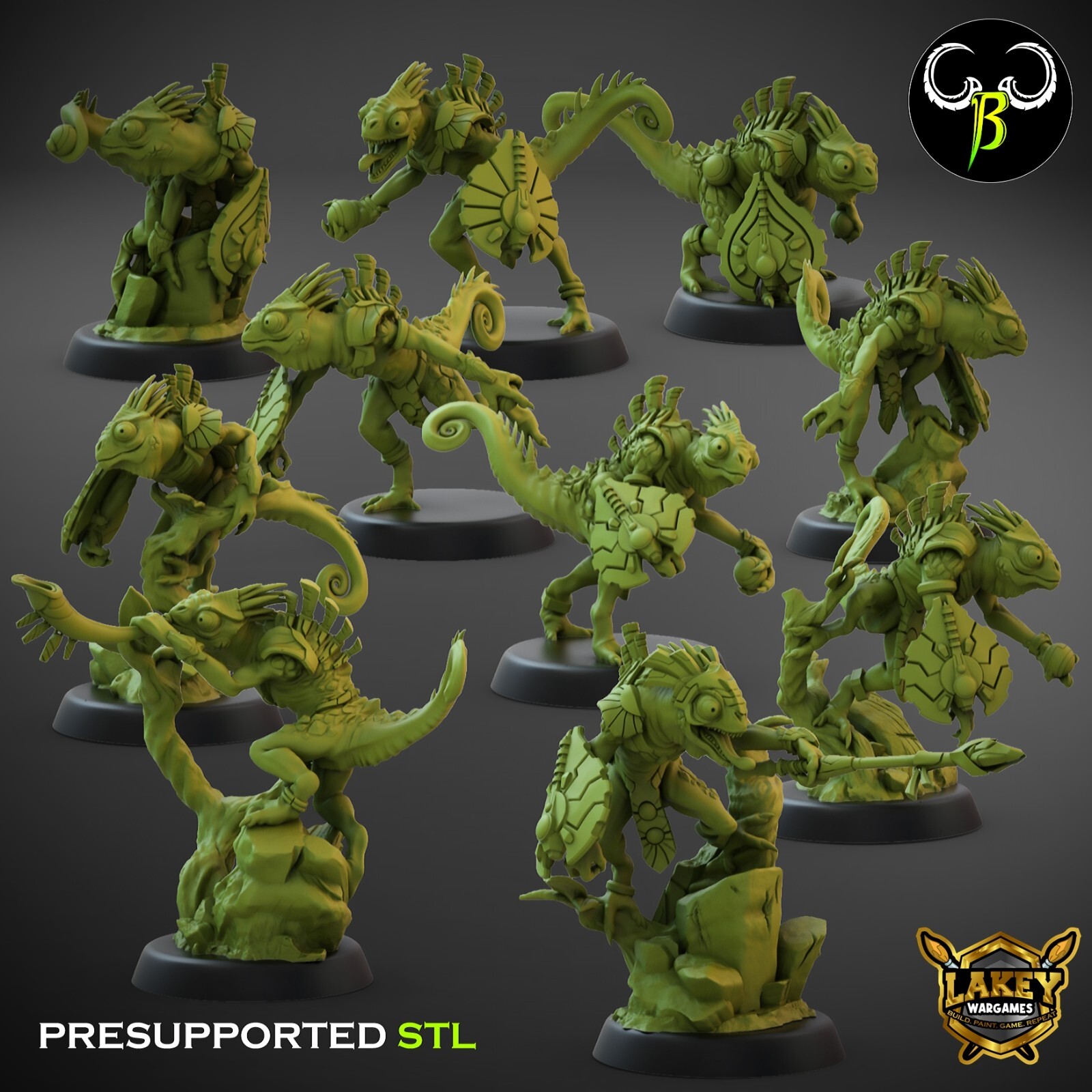 Nova Hunters Shields | Lizardmen | 3D Printed Miniatures | Clay Beast Creation |