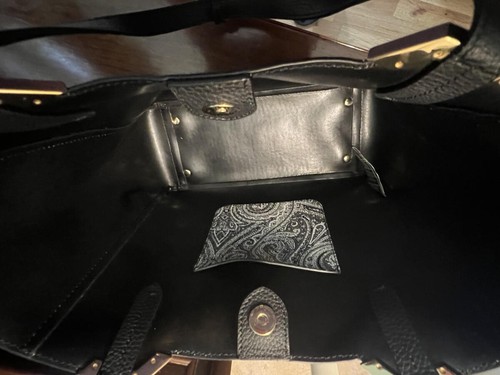 Lauren Ralph Lauren Arcadia Shoppe Tote Black/White Paisley ~NEW~ - Picture 8 of 8