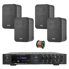 Pyle PDA8BU 5.1 Channel Home Audio Bluetooth Receiver, 4x 4" 30W Speakers, Wire