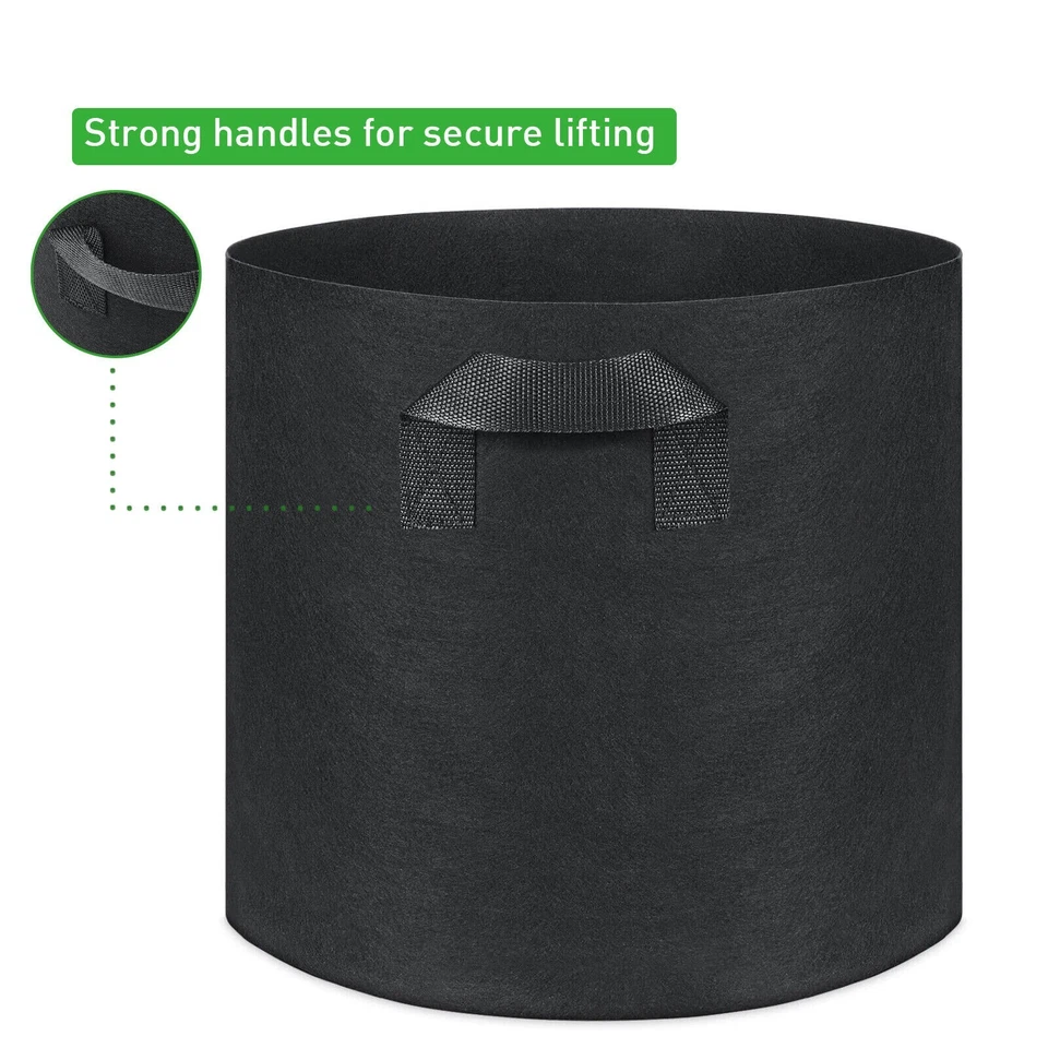 Bolsas de cultivo x10, macetas de tela vegetal de 10 galones, maceta gruesa de aireación no tejida para vivero Foto 3 de 4