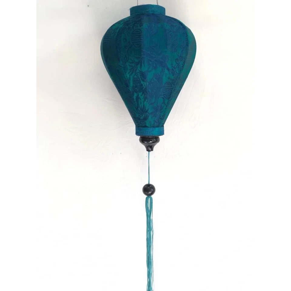 Vietnamese Silk Lantern size 12 inches Asian Bamboo Lamp Shade Wedding Decor - Image 3 of 4