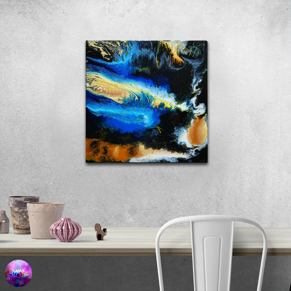 ORIGINAL Resin Kunst Acryl Gemälde Abstrakte Malerei Bild Modern Art HANDGEMALT - Bild 4 von 4