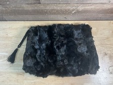 Vintage Black Fur Pelt Hand Warmer Muff