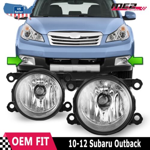 Fog Lights Fits 10-12 Subaru Outback PAIR Factory Bumper Replacement Clear Lens - Picture 1 of 8