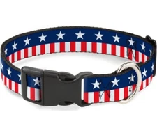 Buckle-Down Plastic Clip Collar - Americana Stars & Stripes2...