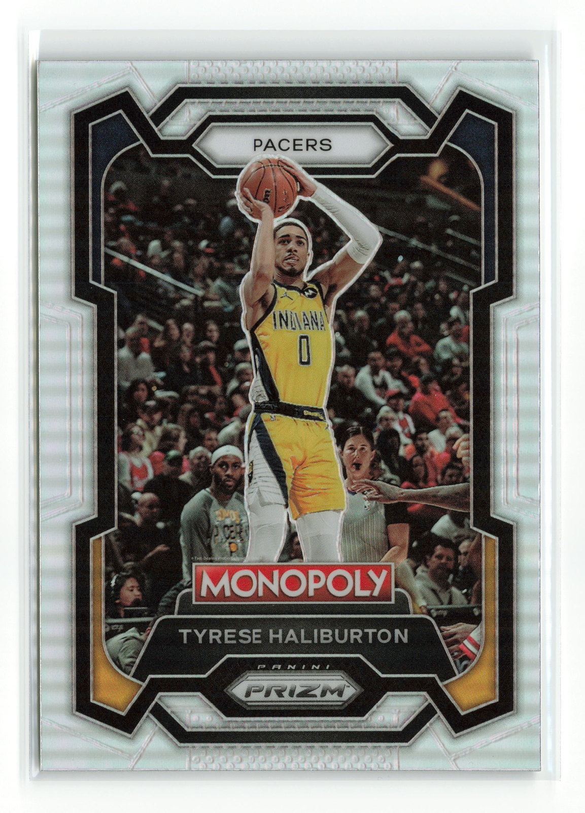 TYRESE HALIBURTON #34 2023-24 PANINI PRIZM PACERS MONOPOLY SILVER