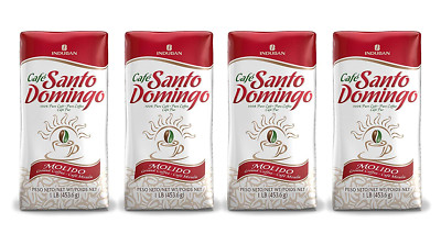 Santo Domingo Coffee, 16 oz Bag, Ground Coffee - Dominican Republic  (Pack of 4)