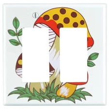 Merry Mushroom FULL Light Switch Cover, Wall Décor, Night Light, Cabinet Knob