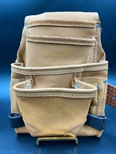 AWP Leather Tool Pouch With Saddle Leather Belt,  Hammer Loops, Great Condition!