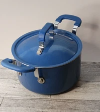 Singles saucepan aluminum egg poacher with lid Blue