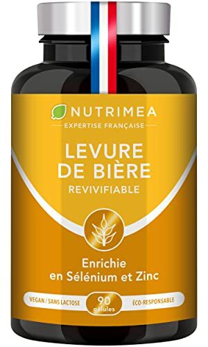 Levure de bière revivifiable gélules avec zinc et sélénium pour beauté des cheveux et ongles