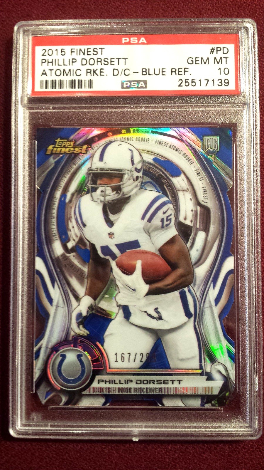 Phillip Dorsett Finest Atomic Rookie Die-Cut #PD Blue Refractor
