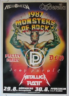 Monsters of Rock, Metallica, Deep Purple, Dio, Plakat, Poster, Nürnberg 1987 - Bild 1 von 4