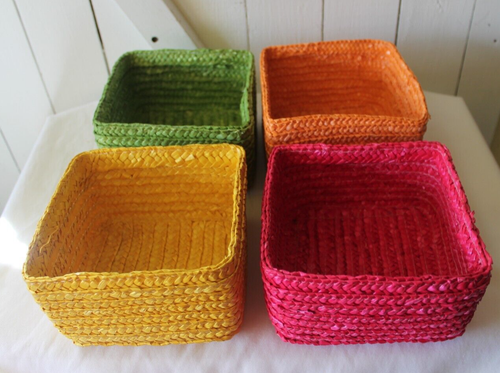 Vintage Style Fiesta Rattan Condiments Cutlery Storage Holder Basket - Picture 7 of 12