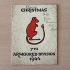 Rare WW2 7th Armoured Division Desert Rats 1944 Christmas Card Original Military