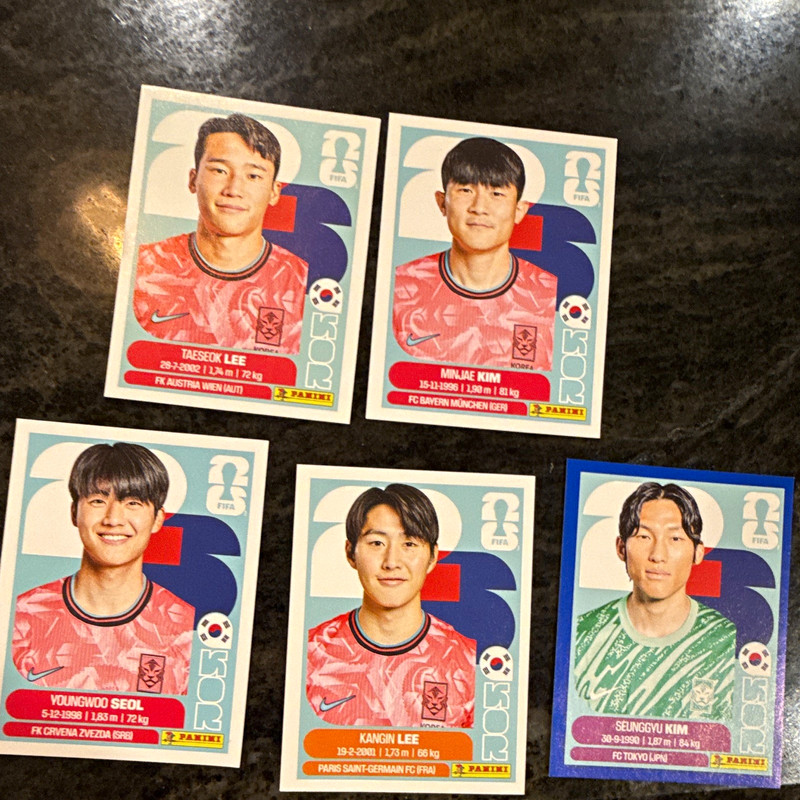 Panini FIFA World Cup 2026 Korea Player Stickers Lot 5 Lee Kim Seol