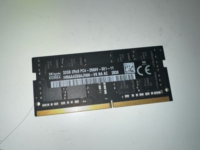 SK Hynix 32GB DDR4 2666 Laptop SO-DIMM PC4-21300 HMAA4GS6MJR8N-VK RAM