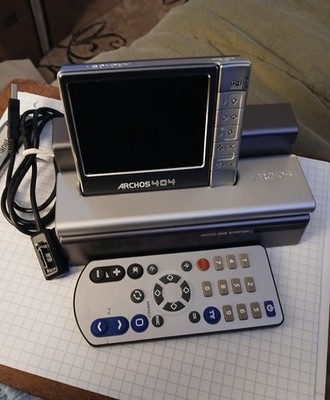 Archos 404 Media Player With Dock, DVR Dock Station, Remote & Cord. 