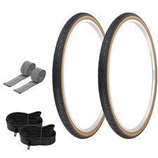 PRO TIRES 700 x 40 Black/Gum W-2101 W/TUBES  RIM STRIPS 33mm Schrader Valve