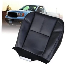 Driver or Passenger Side Bottom Replacement Seat Cover Leather(#193 Black