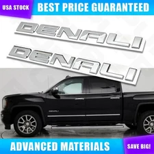 For Sierra Denali Letters Front Door Side Emblem Tailgate SUV HD 3D Chrome Badge