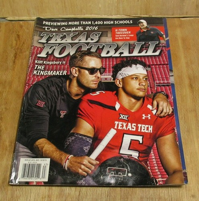 #ad Patrick Mahomes Kliff Kingsbury 2016 Dave Campbell#x27;s Texas Football Magazine $60.00