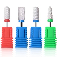 4 Pcs Ceramic Nail Drill Bits Set 2.35mm Acrylic File Manicure Tool