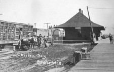 Railroad Train Station Depot Bruce Wisconsin WI - Reprint