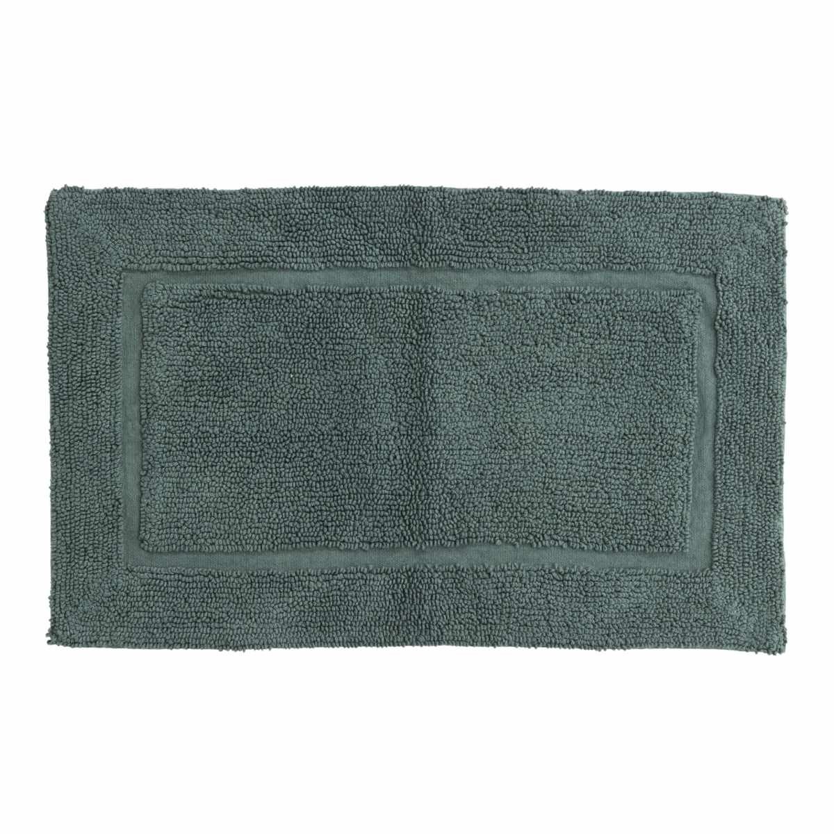 Tapis de salle de bain en coton William vert haut de gamme