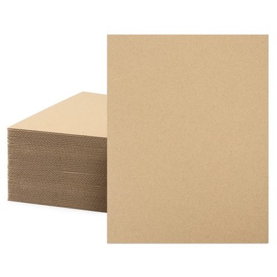 Mat Board Center, 50 Corrugated Cardboard Sheets 8.5x11 Inches Flat Card Boar...
