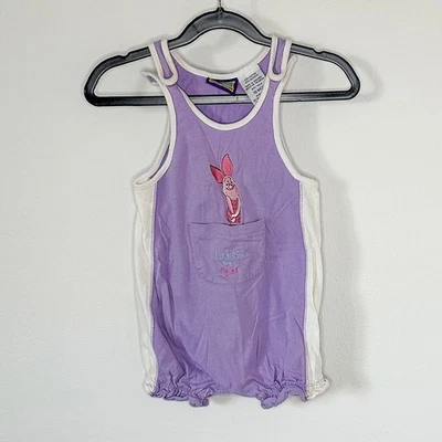 Vintage Disney 100 Acre Collection Piglet Embroidered Bubble Romper 18M Pooh - Photo 1/3