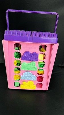 RARE Vintage 1989 Ritvik MEGA BLOKS Pink Purple Girls Pastels original bucket
