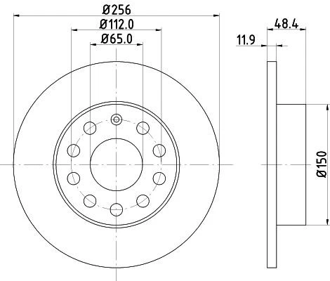 Juego de discos de freno traseros Hella 54211PRO para SEAT ALTEA OEM Foto 4 de 4