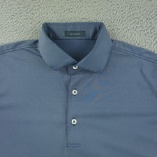 Turtleson Polo Shirt Mens Medium Blue Stripe Golf Performance Stretch Top