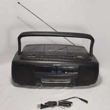 Vtg SHARP WQ-CH400 Dual Cassette  CD Player  AM/FM Radio BOOM BOX - Tested