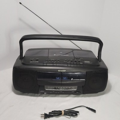 Vtg SHARP WQ-CH400 Dual Cassette + CD Player + AM/FM Radio BOOM