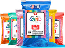 Colored Sand for Crafts - 6 Assorted Colors Bags - 1 Lb Vibrant Colorful Fine Se