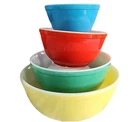 Pyrex Primary Colors Set of 4 Glass Nesting Mixing Bowls 401 402 403 404 Vintage