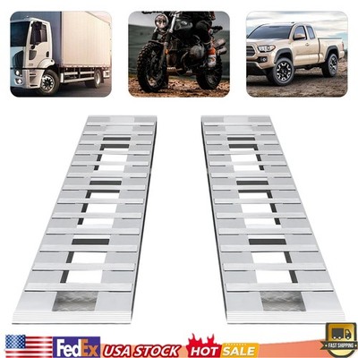2pcs Aluminum Trailer Ramps 80x15in 6000lbs Truck Car Auto Trailer Loading Ramps