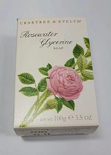 Crabtree & Evelyn Rosewater Glycerine Soap 100g 3.5 oz Made in Switzerland New