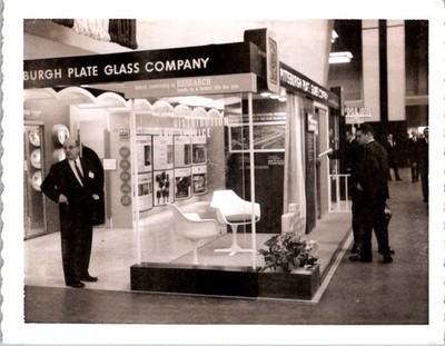 Pittsburgh Plate Glass Co. 1960s Trade Show Booth Photograph Eames Chairs