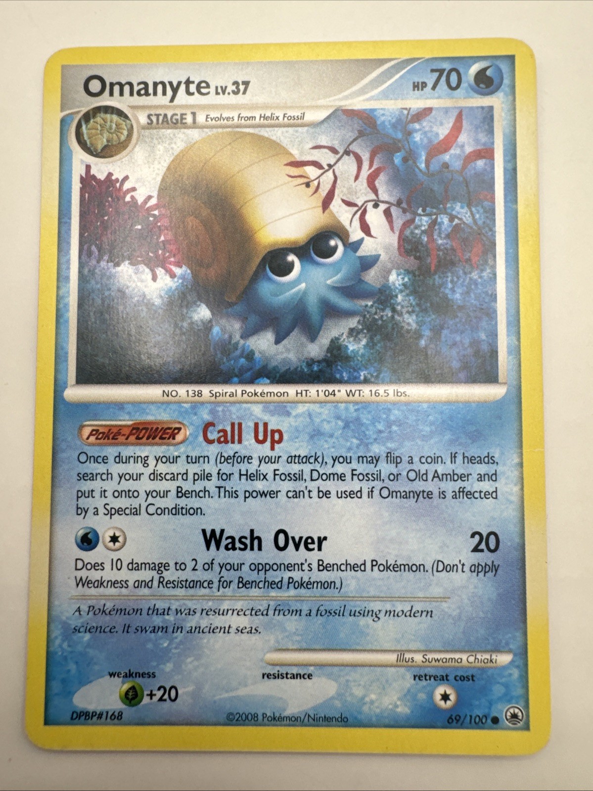 Omanyte Pokemon Card 69/100 Majestic Dawn Series