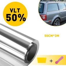 Silver 50% VLT Uncut Roll Window Tint Film 20" x 10ft Feet Car Home Office Glass